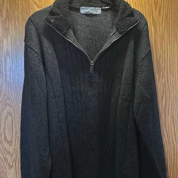 Oscar de la Renta Other - Oscar De La Renta Gray Full Zip Long Sleeve Sherpa Collar Sweater Pullover Men M